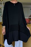 Made in Italy Paulo Pillow Cotton Honeycomb Parachute Tunic Black
